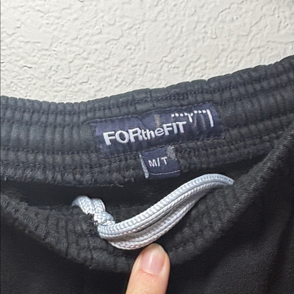 Women’s Wide Leg Baggy Black Sweat Pants size medium tall - Picture 2 of 6